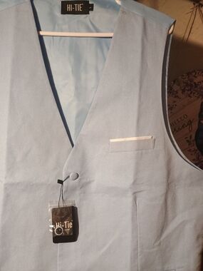 Light Blue Men's Vest - Tailored Formal Waistcoat